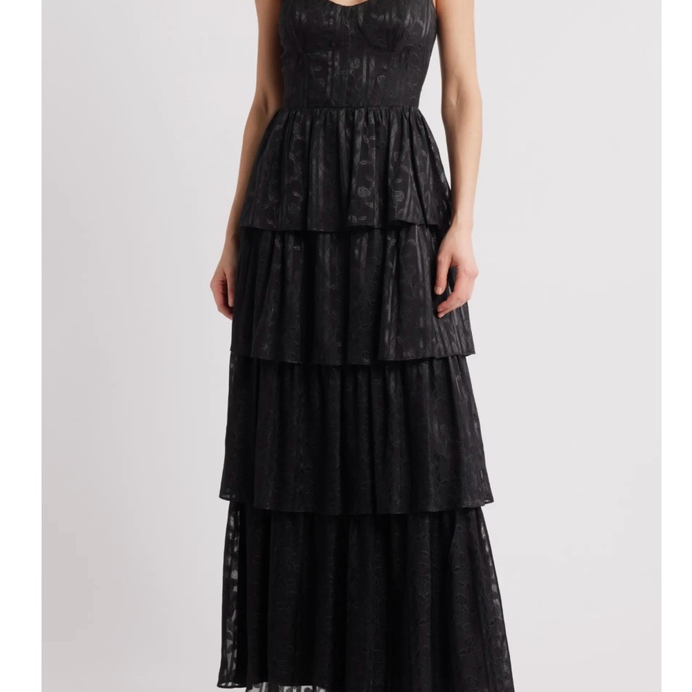Lulu's Black Tiered Maxi Dress